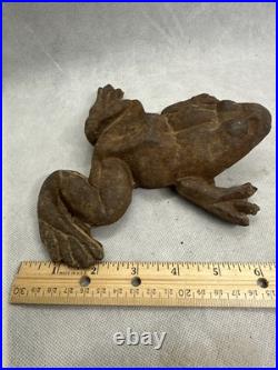 Antique Vintage Large Primitive Cast Iron Frog Garden, Porch, Door Stop Nice Antique Vintage Large Primitive Cast Iron Frog Garden, Porch, Door Stop Nice
