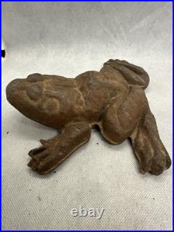 Antique Vintage Large Primitive Cast Iron Frog Garden, Porch, Door Stop Nice Antique Vintage Large Primitive Cast Iron Frog Garden, Porch, Door Stop Nice