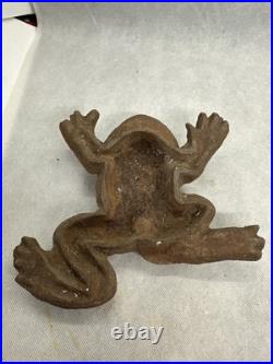 Antique Vintage Large Primitive Cast Iron Frog Garden, Porch, Door Stop Nice Antique Vintage Large Primitive Cast Iron Frog Garden, Porch, Door Stop Nice