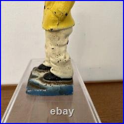 Antique Vintage Old Salt Fisherman Cast Iron Bookend Doorstop Figure 6.5in Antique Vintage Old Salt Fisherman Cast Iron Bookend Doorstop Figure 6.5in