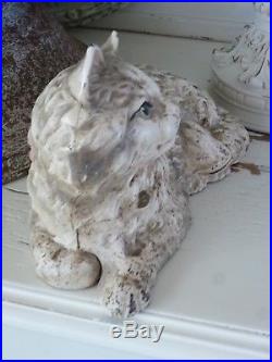 Antique Vintage Signed Hubley #335 Hearth Cast Iron Doorstop Persian Kitten Cat