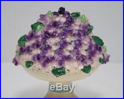 Antique Violet Bowl Flowers Cast Iron Hubley Doorstop
