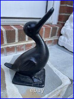 Antique Virginia Metal Crafters Standing Duck Cast Iron Door Stop 12 Tall