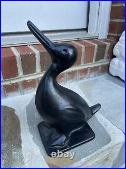 Antique Virginia Metal Crafters Standing Duck Cast Iron Door Stop 12 Tall