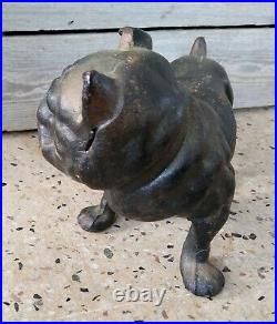 Antique Vtg Cast Iron Hubley English Bulldog Dog Door Stop