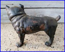Antique Vtg Cast Iron Hubley English Bulldog Dog Door Stop