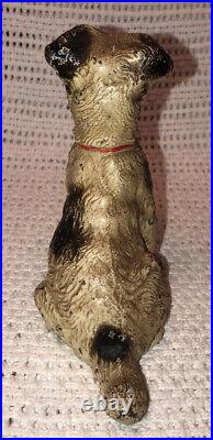 Antique Vtg HUBLEY #390 Wire Hair Fox Terrier Cast Iron Dog Doorstop Bookend 5