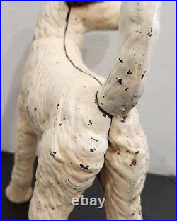Antique Vtg HUBLEY LARGE Wire Hair Fox Terrier Cast Iron Dog Doorstop 8.5