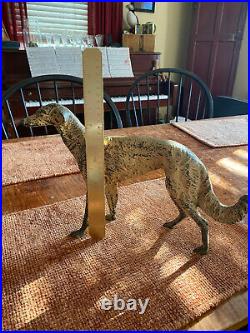 Antique Whipet Borzoi Greyhound Wolf Hound Cast Iron Doorstop Statue Dog