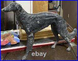 Antique Whippet Borzoi Greyhound Wolf Hound CAST IRON DOORSTOP statue Number 211