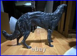 Antique Whippet Borzoi Greyhound Wolf Hound CAST IRON DOORSTOP statue Number 211