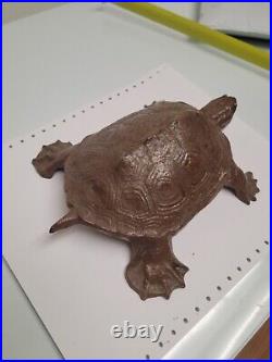 Antique Wilton Cast Iron Water Turtle Slider Door Stop RARE