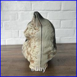 Antique Wilton Foundry Cast Iron Cat Fireside Lounging Resting Doorstop GREAT