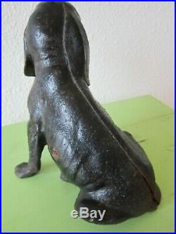Antique Xxrare Cast Iron Hubley Bloodhound #387 Dog Doorstop Home Art Statue