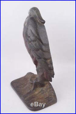 Antique c. 1920s Original Cast Iron Heron Figural Doorstop Albany Foundry #83