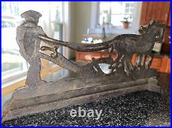 Antique cast Iron Horse and Plow Door stop countertop