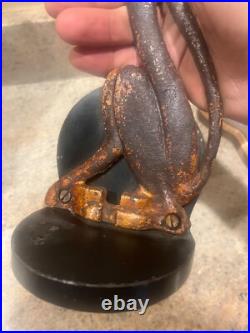 Antique cast iron begging bloodhound art deco doorstop folk art andiron 20s Antique cast iron begging bloodhound art deco doorstop folk art andiron 20s