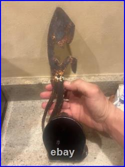 Antique cast iron begging bloodhound art deco doorstop folk art andiron 20s Antique cast iron begging bloodhound art deco doorstop folk art andiron 20s