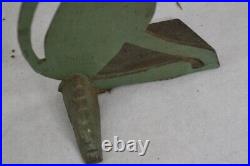 Antique cast iron doorstop begging hound dog rare green 15 in. Spencer foundry