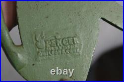 Antique cast iron doorstop begging hound dog rare green 15 in. Spencer foundry