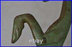 Antique cast iron doorstop begging hound dog rare green 15 in. Spencer foundry