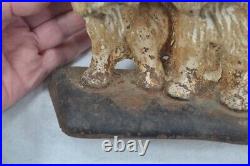 Antique door stop cast iron scotty dog pair old paint grungy 1920s original Antique door stop cast iron scotty dog pair old paint grungy 1920s original