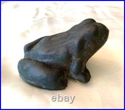 Antique finely detailed 1900's Cast Iron Frog Doorstop Garden Ornament