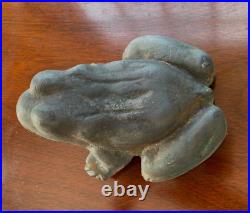 Antique finely detailed 1900's Cast Iron Frog Doorstop Garden Ornament