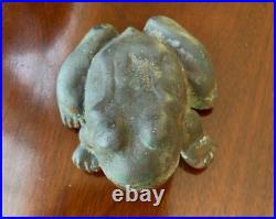 Antique finely detailed 1900's Cast Iron Frog Doorstop Garden Ornament