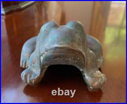 Antique finely detailed 1900's Cast Iron Frog Doorstop Garden Ornament