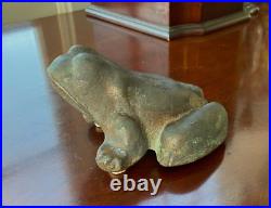 Antique finely detailed 1900's Cast Iron Frog Doorstop Garden Ornament