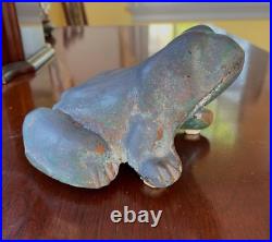 Antique finely detailed 1900's Cast Iron Frog Doorstop Garden Ornament