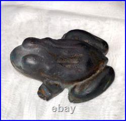 Antique finely detailed 1900's Cast Iron Frog Doorstop Garden Ornament