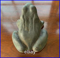 Antique finely detailed 1900's Cast Iron Frog Doorstop Garden Ornament