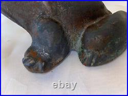 Antique finely detailed 1900's Cast Iron Frog Doorstop Garden Ornament