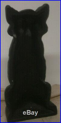 Antique national black Sitting Cat doorstop 1930's cast iron 10 high halloween