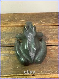 Antique solid Cast Iron and hand painted Frog Door Stop Antique solid Cast Iron and hand painted Frog Door Stop