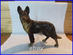 Antique vintage Hubley cast iron German Shepherd dog doorstop #1