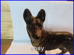 Antique vintage Hubley cast iron German Shepherd dog doorstop #1