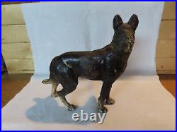 Antique vintage Hubley cast iron German Shepherd dog doorstop #1