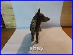 Antique vintage Hubley cast iron German Shepherd dog doorstop #1