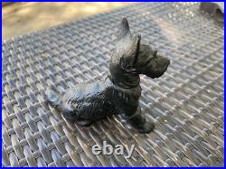 Authentic Hubley Cast Iron Sitting Scottie Dog Doorstop Bookend Art Statue #391