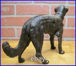 BORZOI WOLFHOUND Antique Cast Iron Dog Doorstop Decorative Art Statue