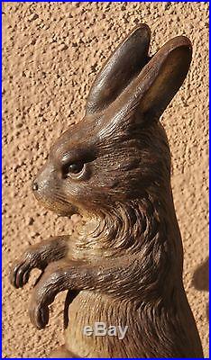 B&H Bradley & Hubbard Antique Cast Iron Figurative Begging Rabbit Doorstop
