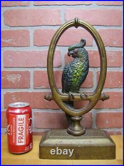 B&H PARROT Antique Cast Iron Bird Doorstop Decorative Statue BRADLEY & HUBBARD