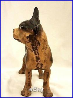 Beautiful Old Cast Iron Boston Terrier Hubley Statue/Doorstop