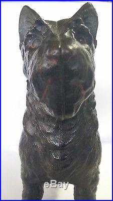 Best 1st Edition HUBLEY Scottish Terrier Dog Cast Iron Doorstop all Original EX