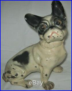 Best! Antique Hubley Pa USA Cast Iron French Bulldog Dog Art Statue Doorstop