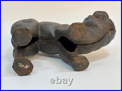 Black Cat Cast Iron Doorstop Arched Back Tail Up Hunchback