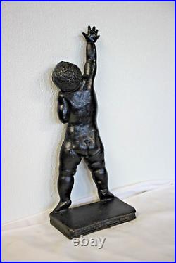 Black Child Reaching Cast Iron Doorstop 20th Century Ella Rood Studios Whitman